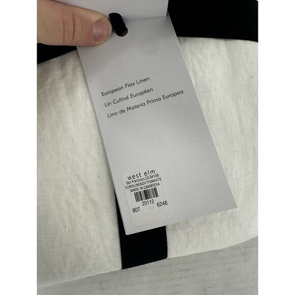 West Elm Duvet Cover Full/Queen European Flax Linen White 92x88 Machine … - Picture 4 of 6
